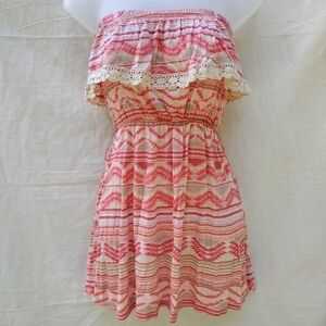 Y2K Rue 21 Babydoll Tube Top Small Boho Fairy Cowgirl Ruffle Aztec Western